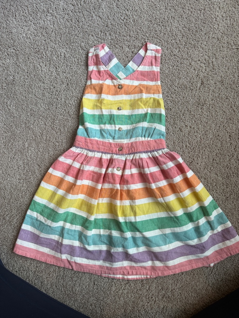 Girls' Rainbow Stripe Sleeveless Dress - Multicolor Next Brand. Size 6.